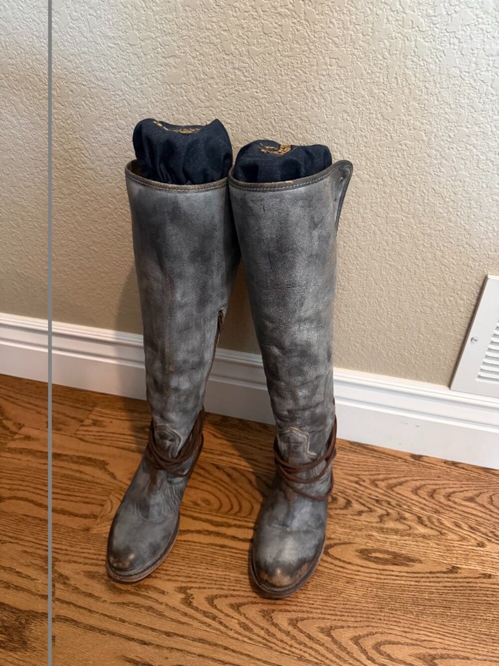 Freebird tall leather boots- Coal